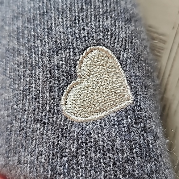 Naked Cashmere Love Mule Slippers in Smoke Gray with Silver Heart Size Medium - Picture 3 of 14